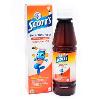 Scott S Cod Liver Oil Emulsion. Детский рыбий жир с витаминами и кальцием.
